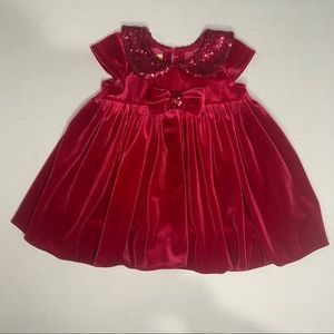 Baby Girl Red Dress, (3/6Months)-by Purple Rose